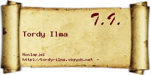 Tordy Ilma névjegykártya